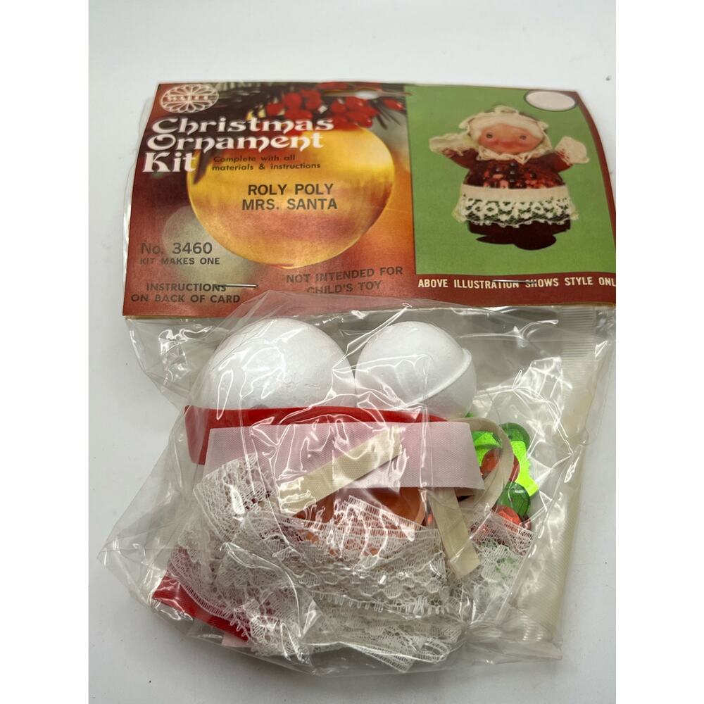 Complete Roly Poly Mrs Santa Christmas Ornament